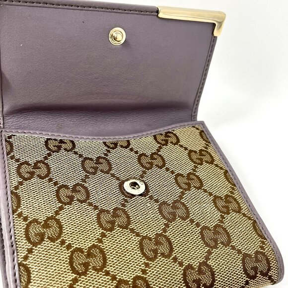 GUCCI: Canvas Compact Wallet - Picture 6 of 9